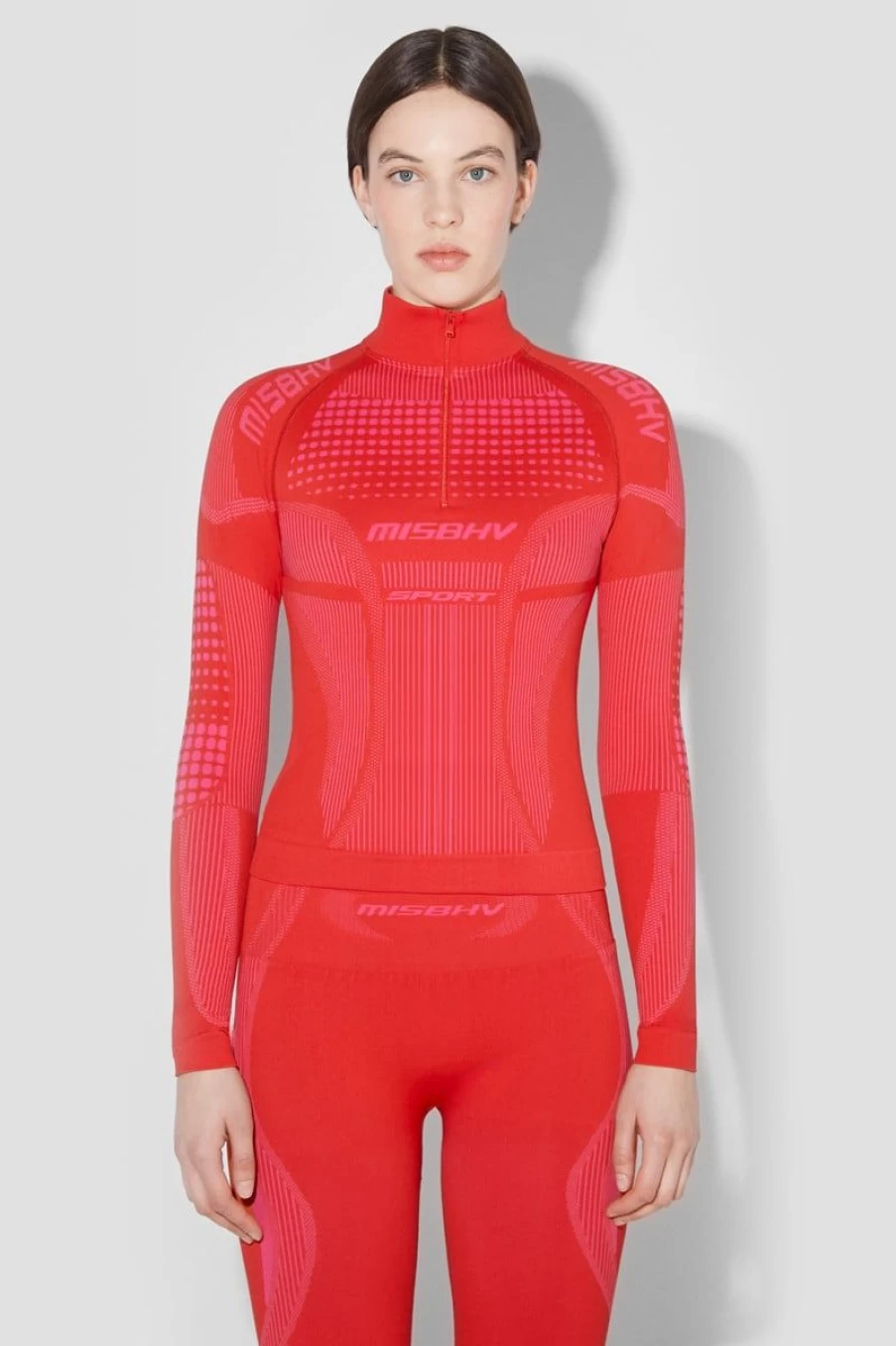 MISBHV Sport Europa Quarter-Zip Longsleeve Coral Red Clearance