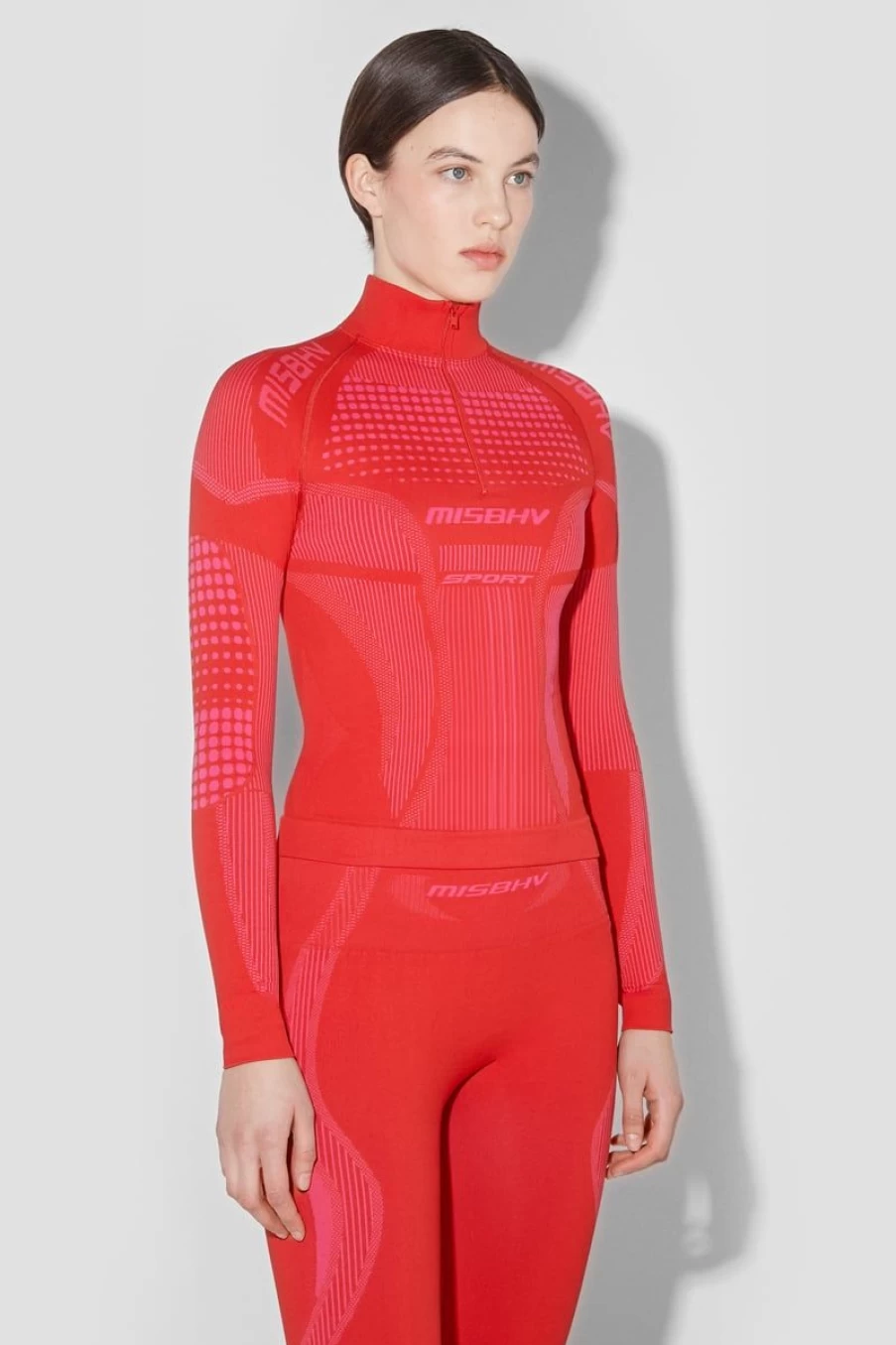 MISBHV Sport Europa Quarter-Zip Longsleeve Coral Red Clearance