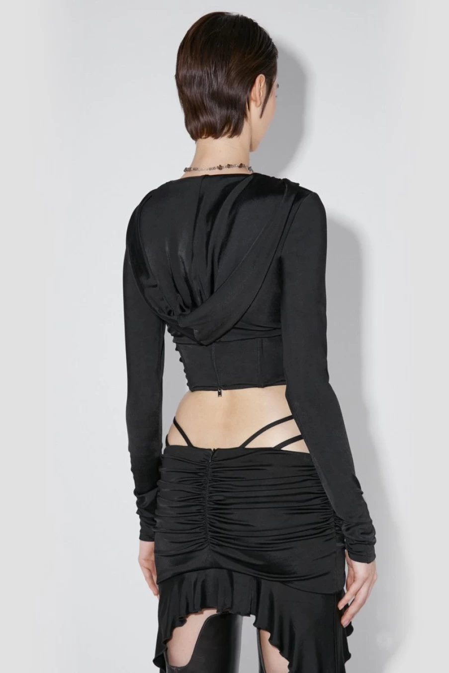 MISBHV Hooded Longsleeve Corset Black Clearance