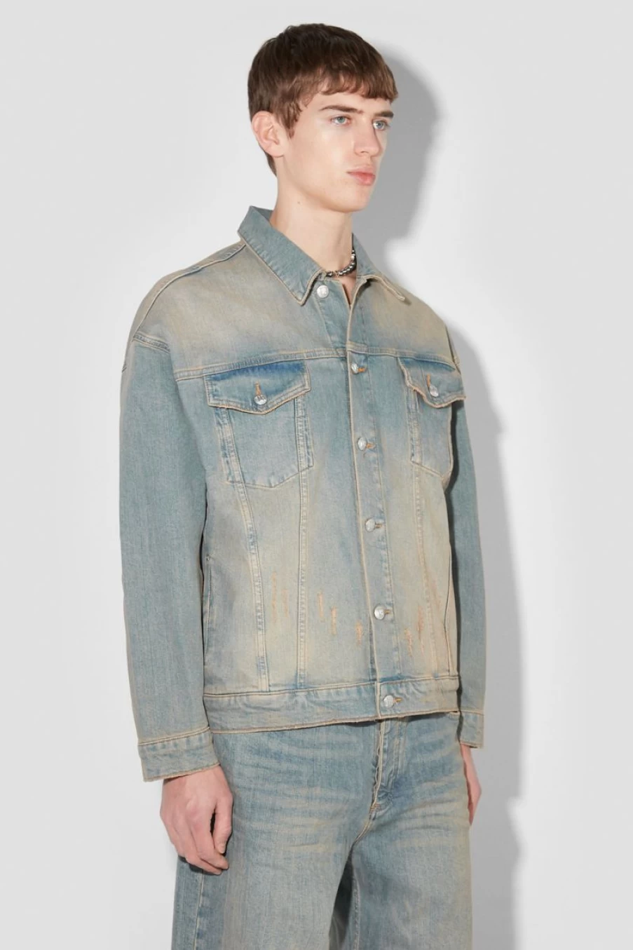 MISBHV Sunset Wash Oversized Denim Jacket Blue New