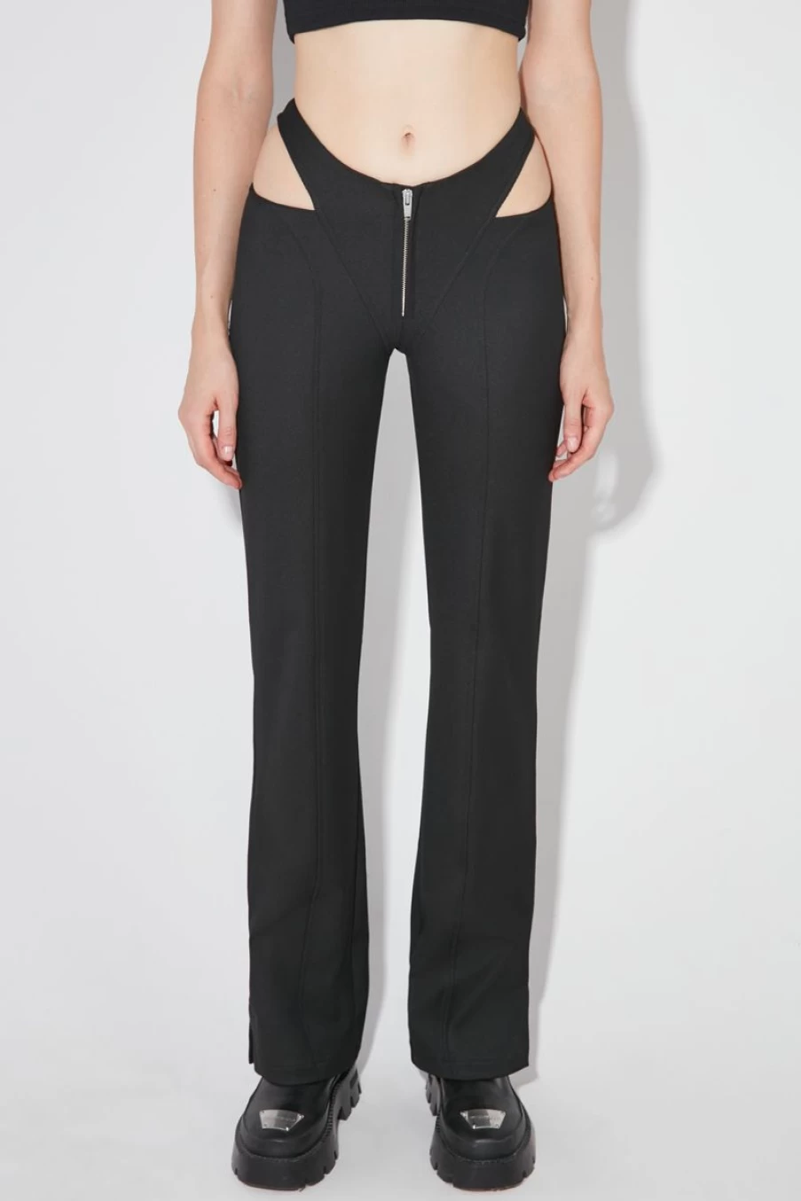 MISBHV Cut Out Trousers Black Clearance