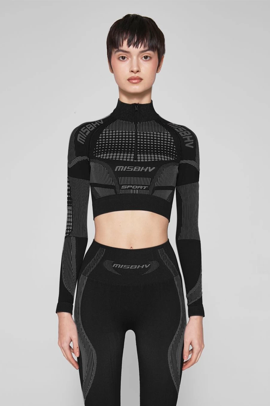 MISBHV Sport Europa Cropped Quarter-Zip Longsleeve Muted Black Clearance