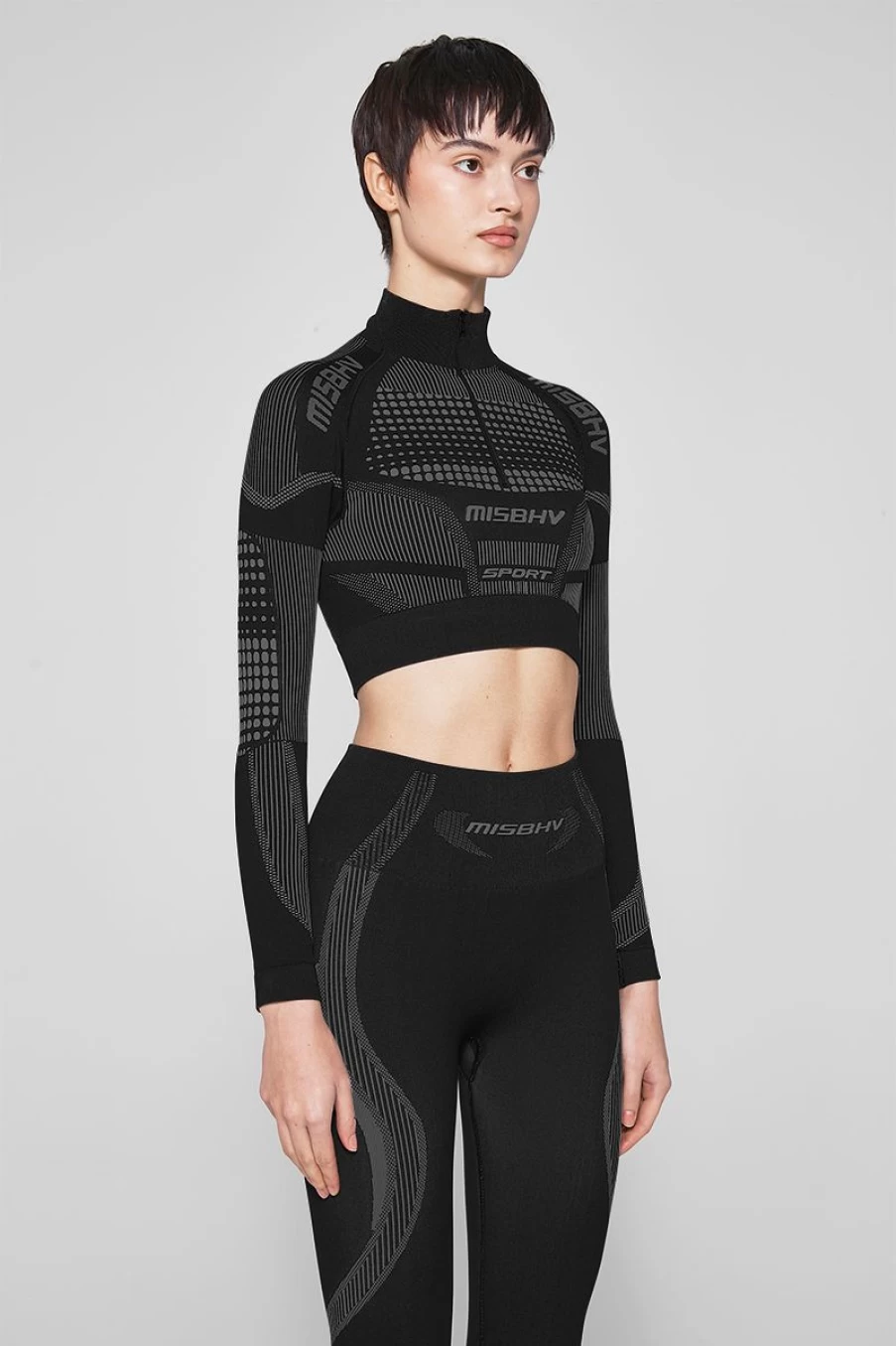 MISBHV Sport Europa Cropped Quarter-Zip Longsleeve Muted Black Clearance