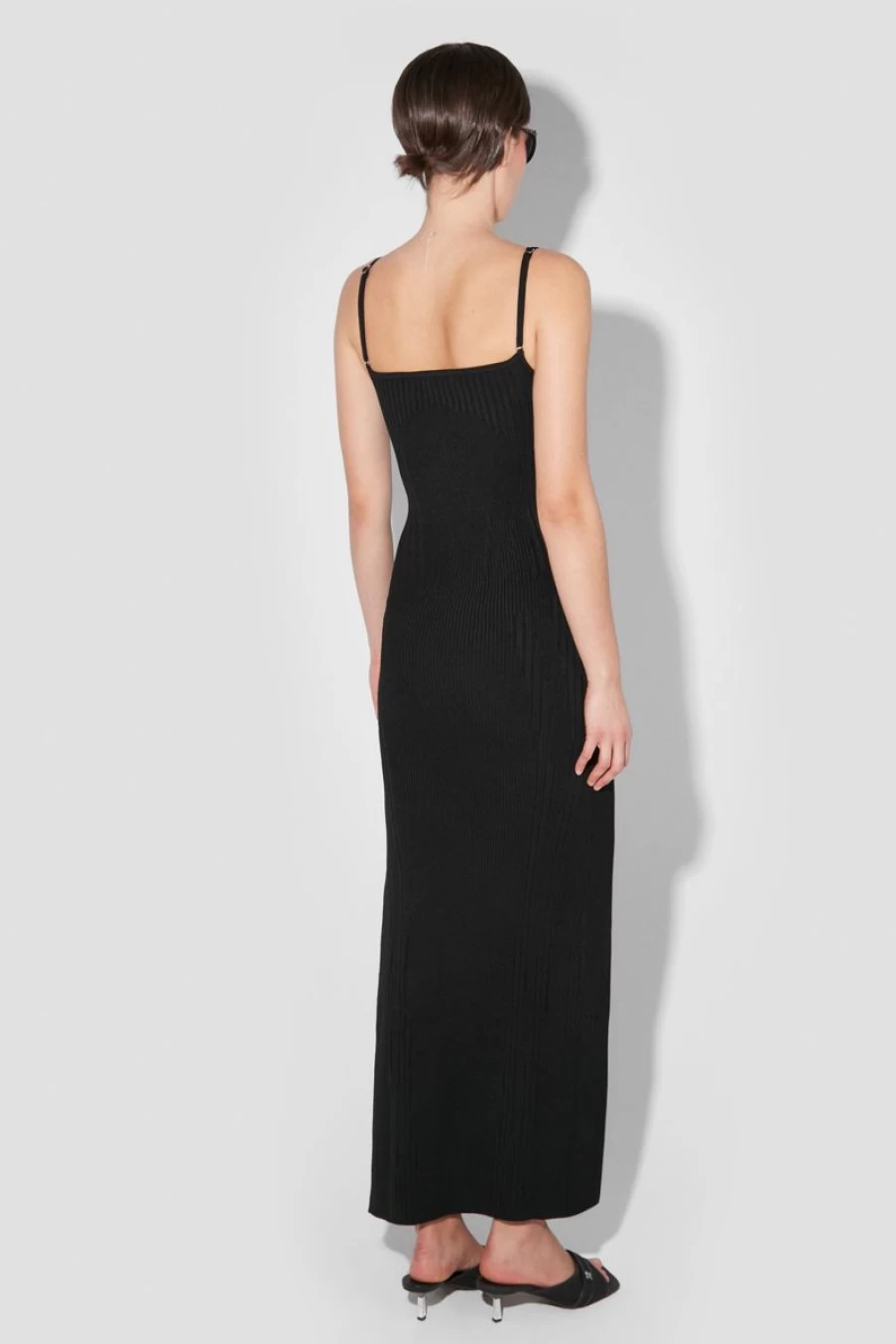 MISBHV Knitted Seamless Maxi Dress With Slit Black Wholesale