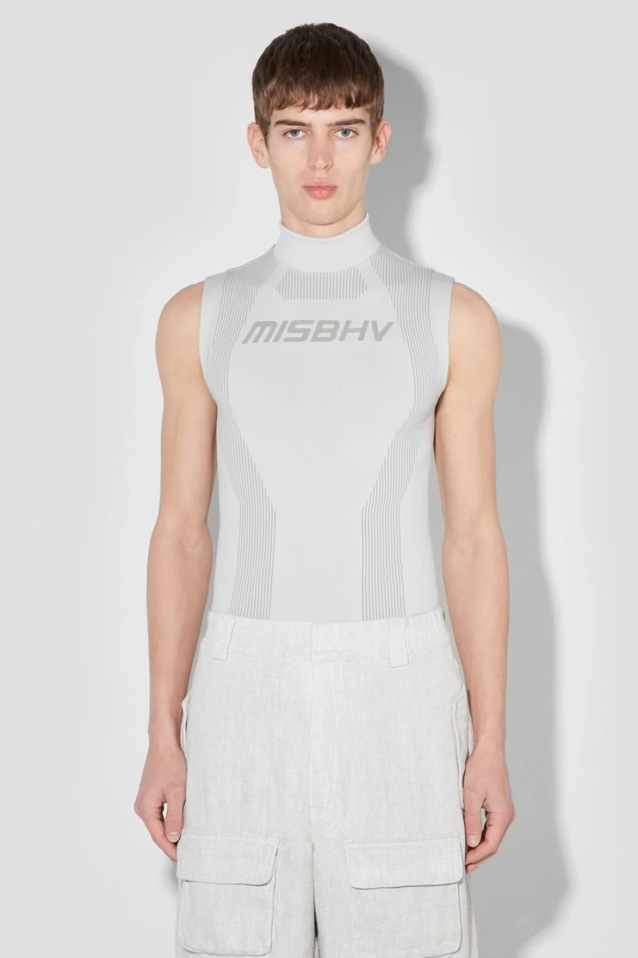 MISBHV Sport Sleeveless Top Light Grey New