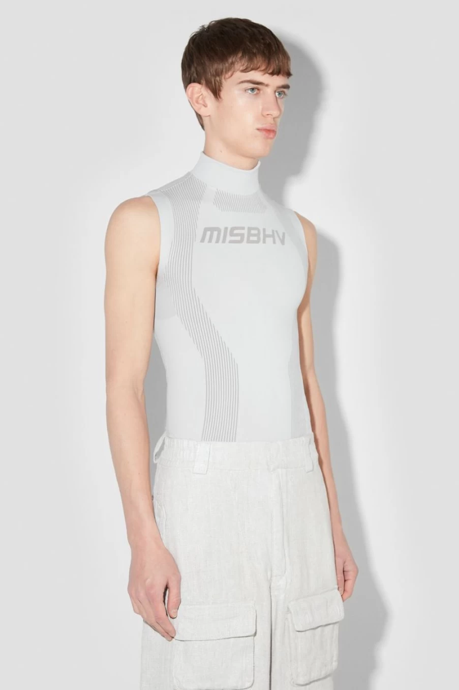 MISBHV Sport Sleeveless Top Light Grey New