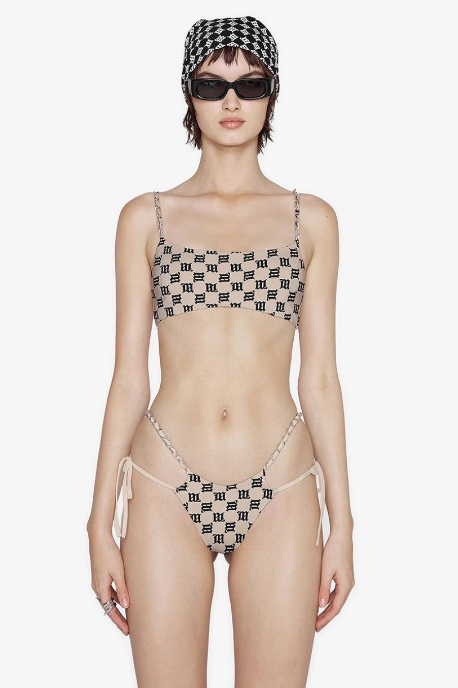 MISBHV Swim Chain Monogram Bikini Bottoms Beige Hot