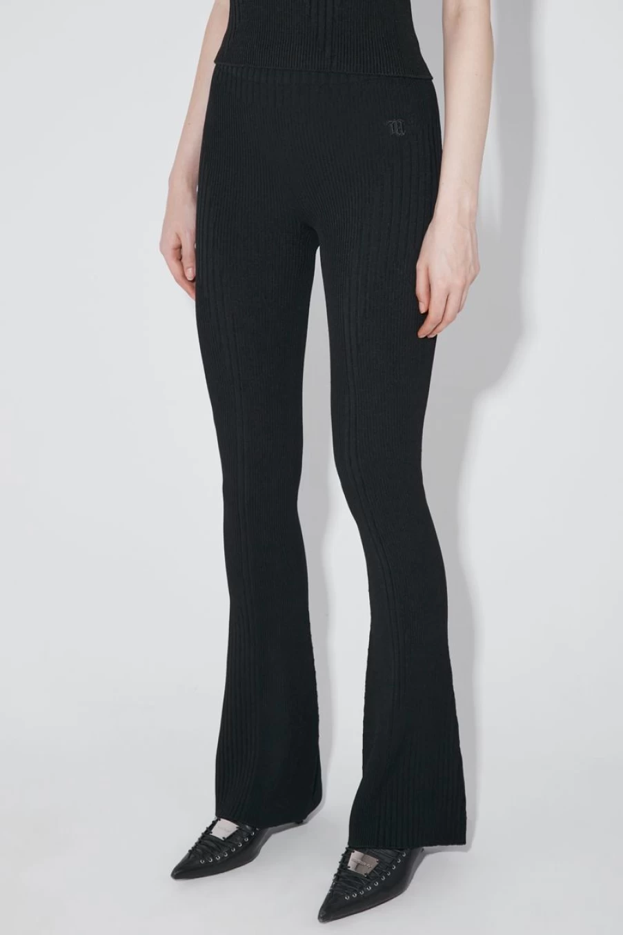 MISBHV Knitted Seamless Flared High Waisted Pants Black Online