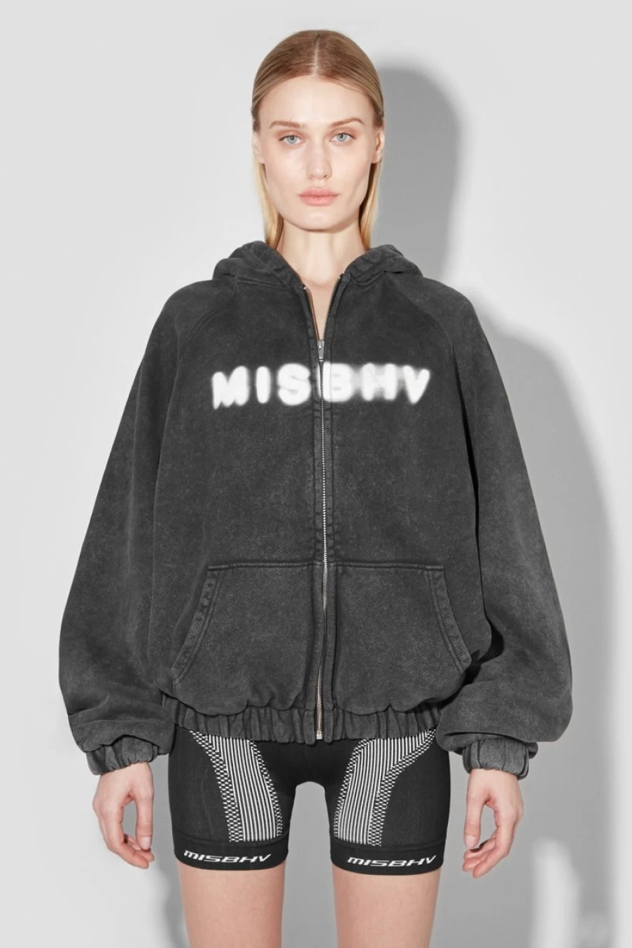 MISBHV Community Zipped Hoodie Washed Black New