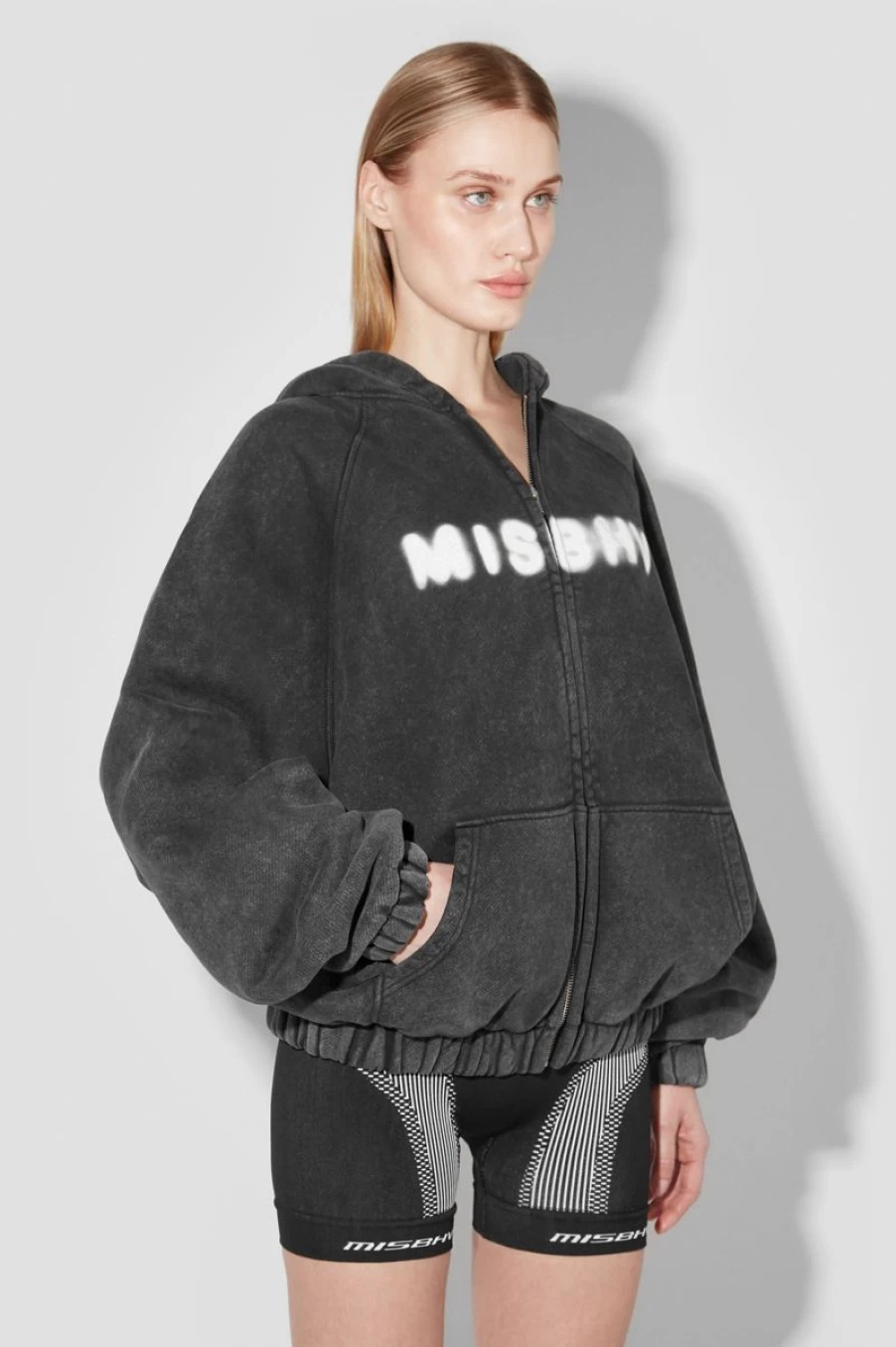 MISBHV Community Zipped Hoodie Washed Black New