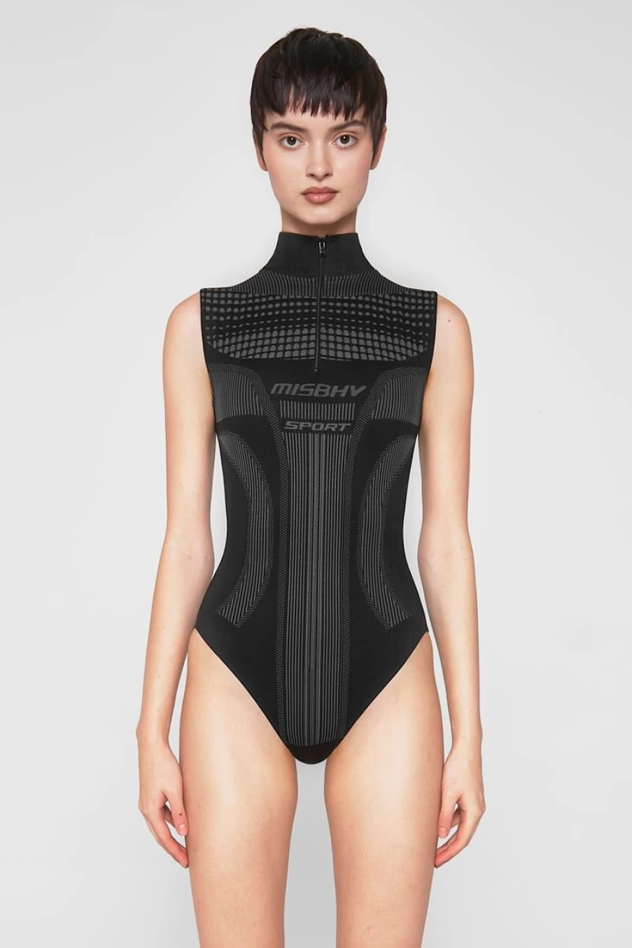 MISBHV Sport Europa Quarter-Zip Bodysuit Muted Black Clearance