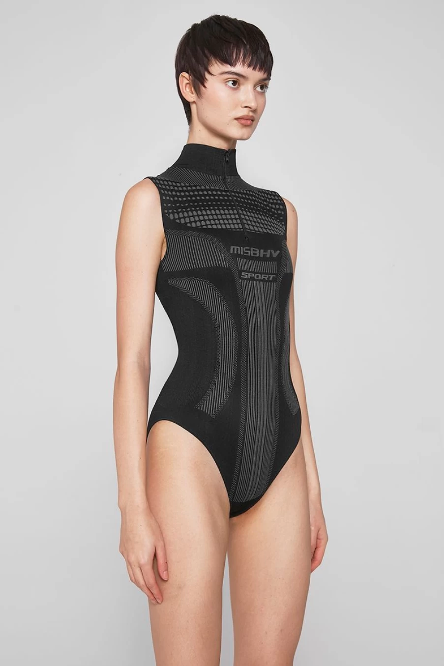 MISBHV Sport Europa Quarter-Zip Bodysuit Muted Black Clearance