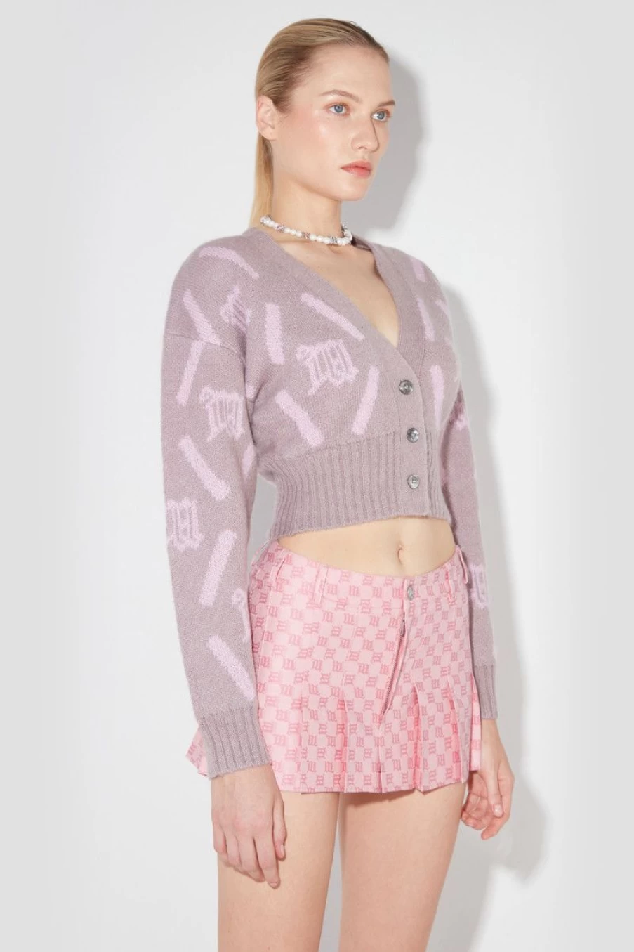 MISBHV M Argyle Knit Cardigan SmoNew Pink New