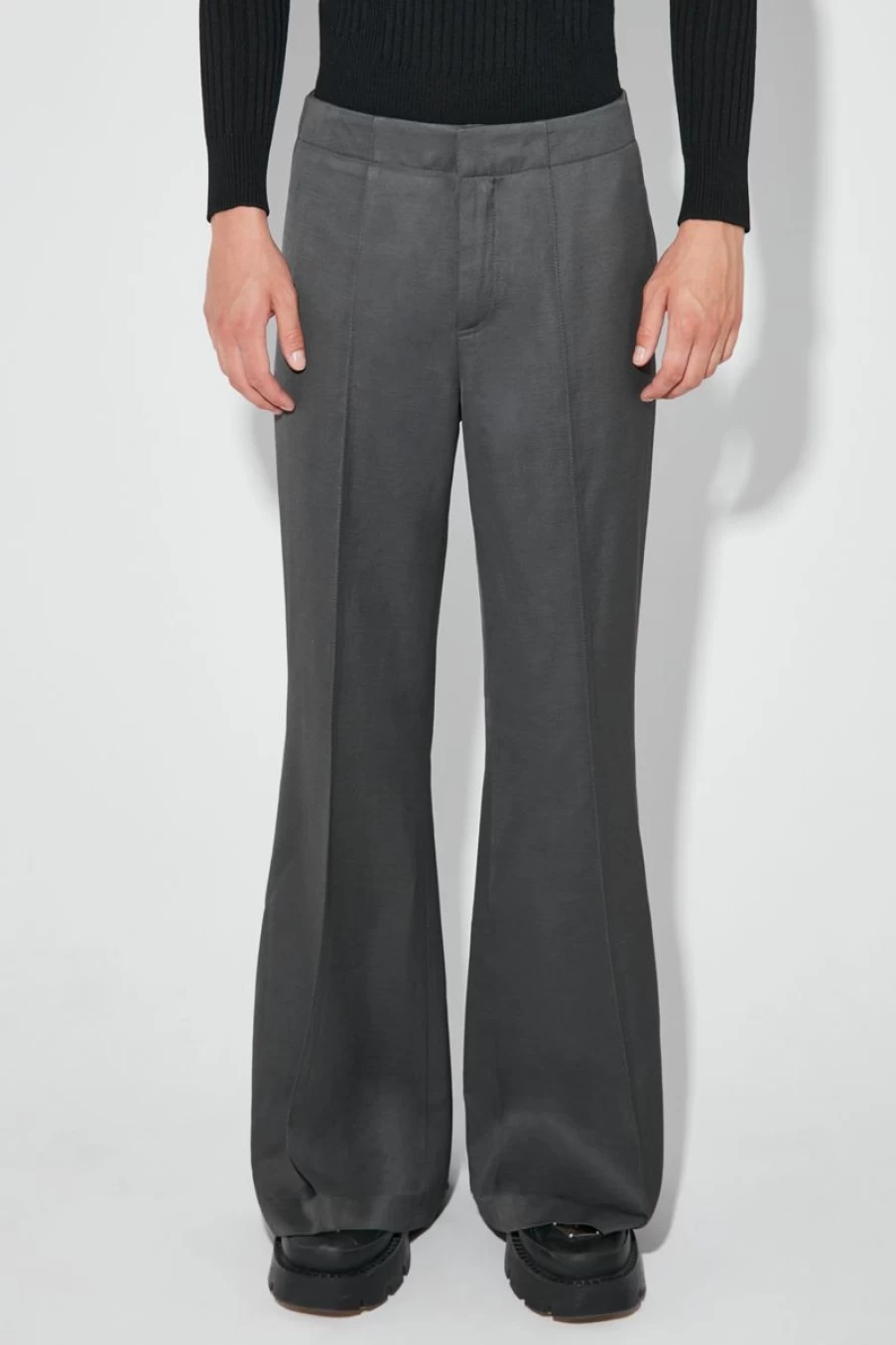 MISBHV Flared Tailored Trousers Grey New