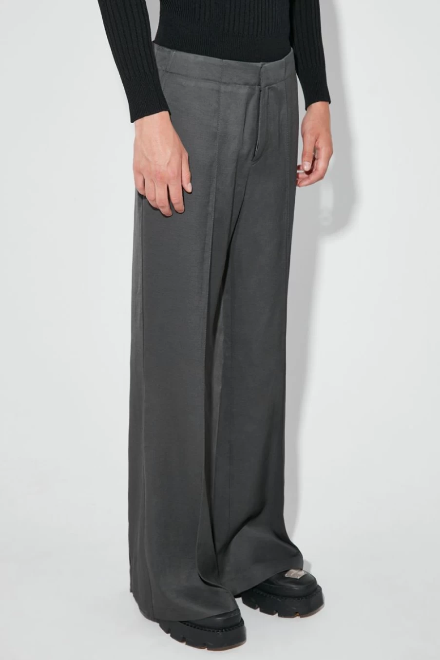 MISBHV Flared Tailored Trousers Grey New
