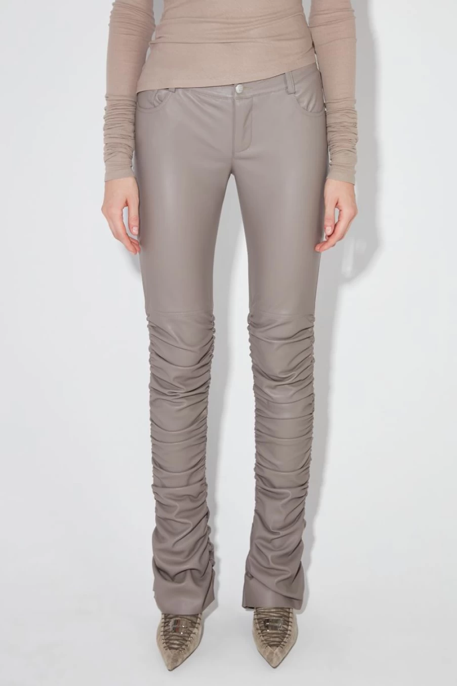 MISBHV Faux Leather Ruched Trousers Nirvana Best