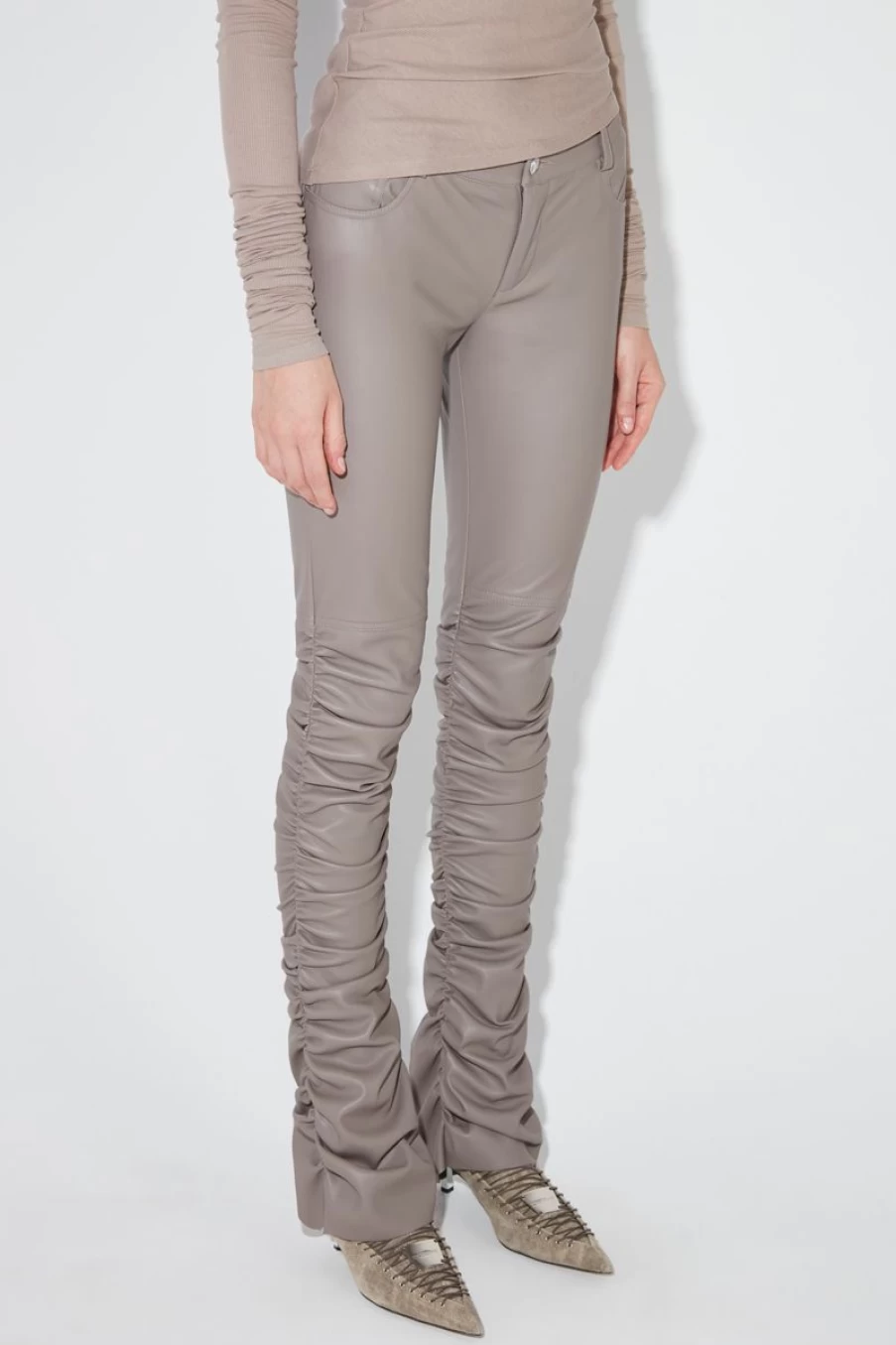 MISBHV Faux Leather Ruched Trousers Nirvana Best