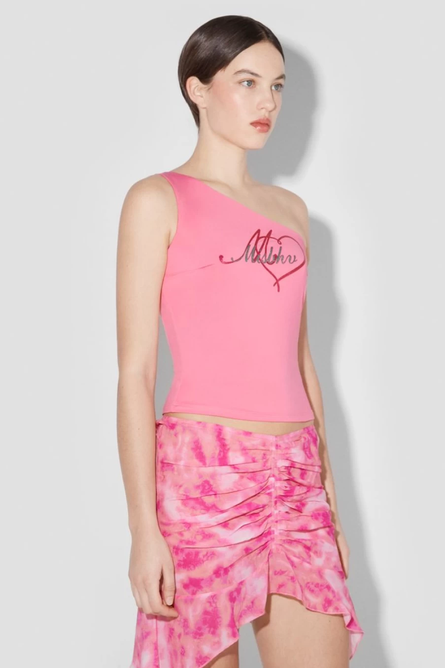 MISBHV Misbhv Heart One Shoulder Top Pink Online
