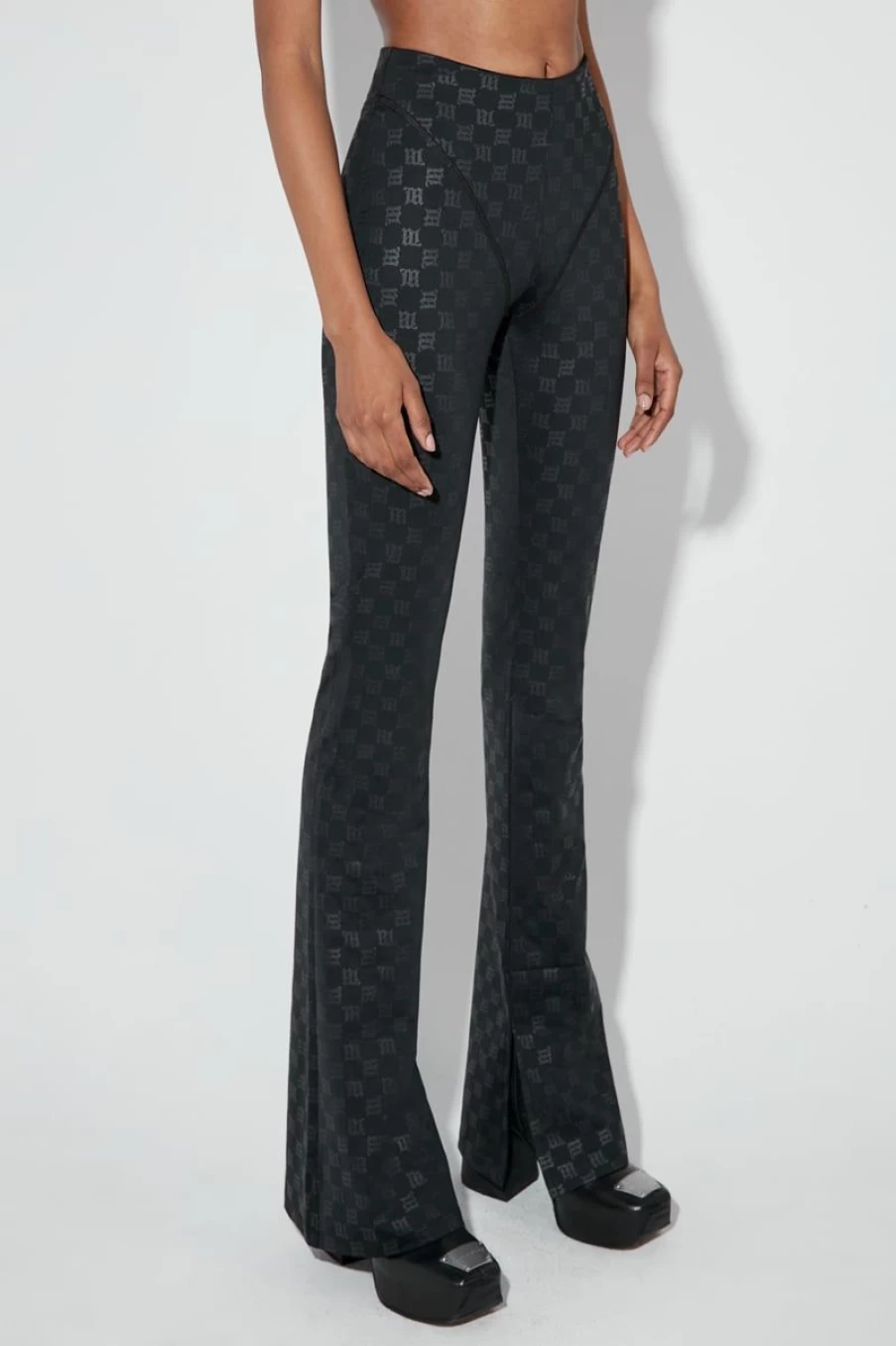 MISBHV Monogram Flared Trousers Black Online