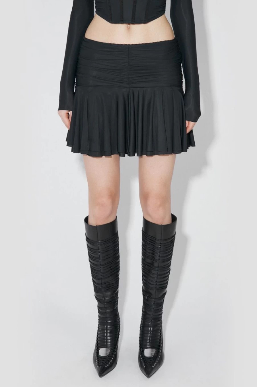 MISBHV Ruched Mini Skirt Black Hot