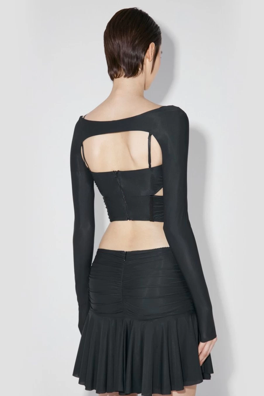 MISBHV Ruched Mini Skirt Black Hot