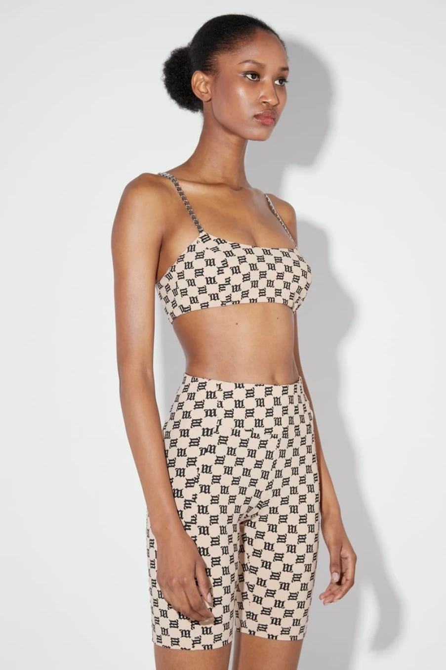 MISBHV Monogram Spaghetti Bralette Beige Clearance