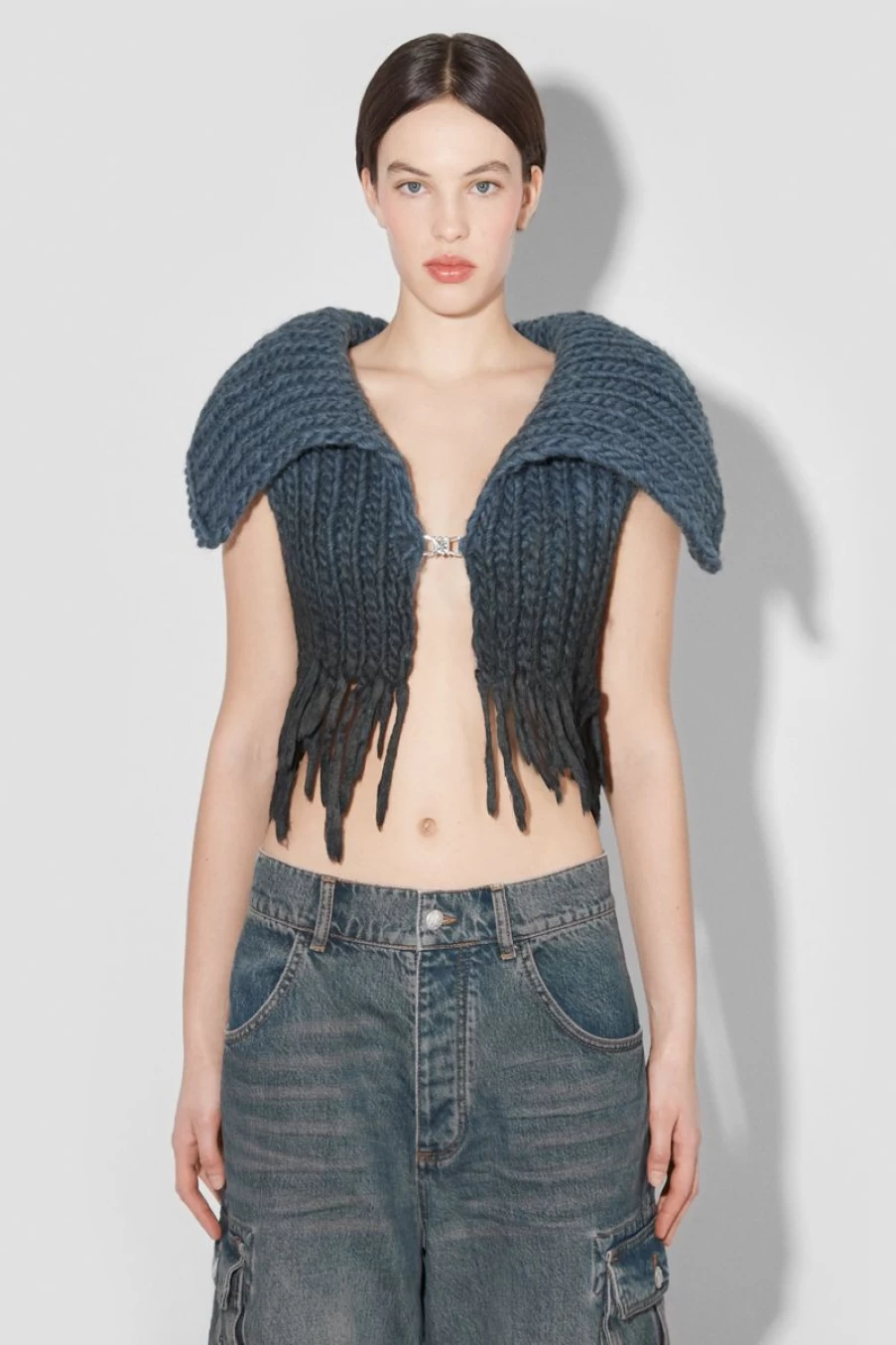 MISBHV Coated Bulky Knitted Top Denim Blue Hot