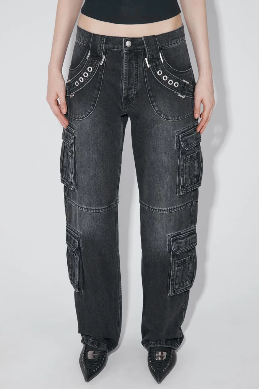 MISBHV Harness Strap Cargo Trousers Black Hot