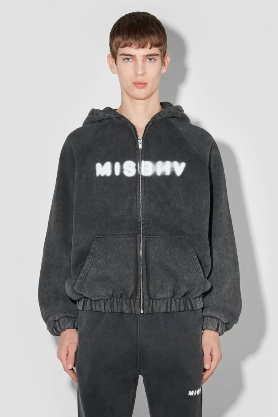 MISBHV Community Zipped Hoodie Washed Black Online