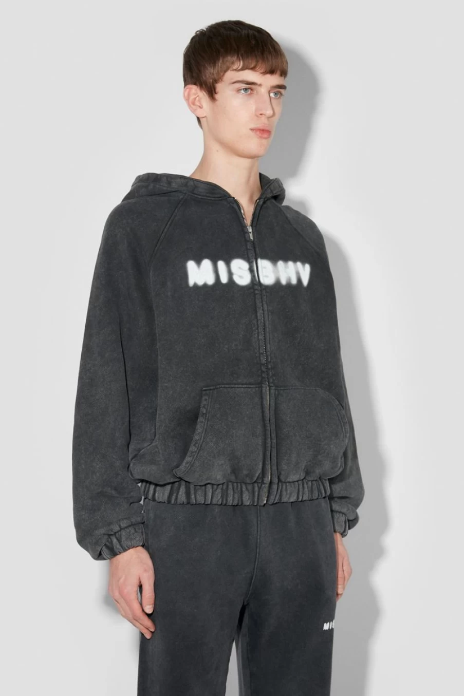 MISBHV Community Zipped Hoodie Washed Black Online