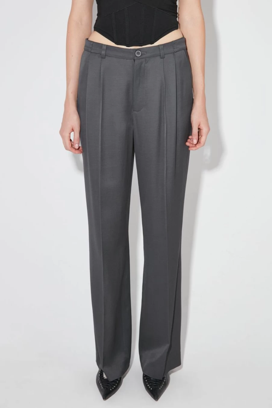 MISBHV Oversized Tailored Trousers Grey New