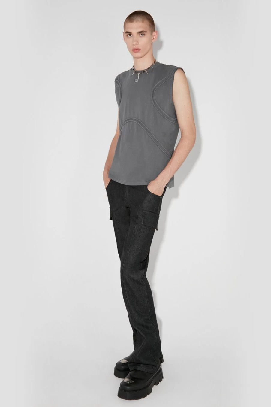 MISBHV Dark Room Cut Out Trousers Black Hot