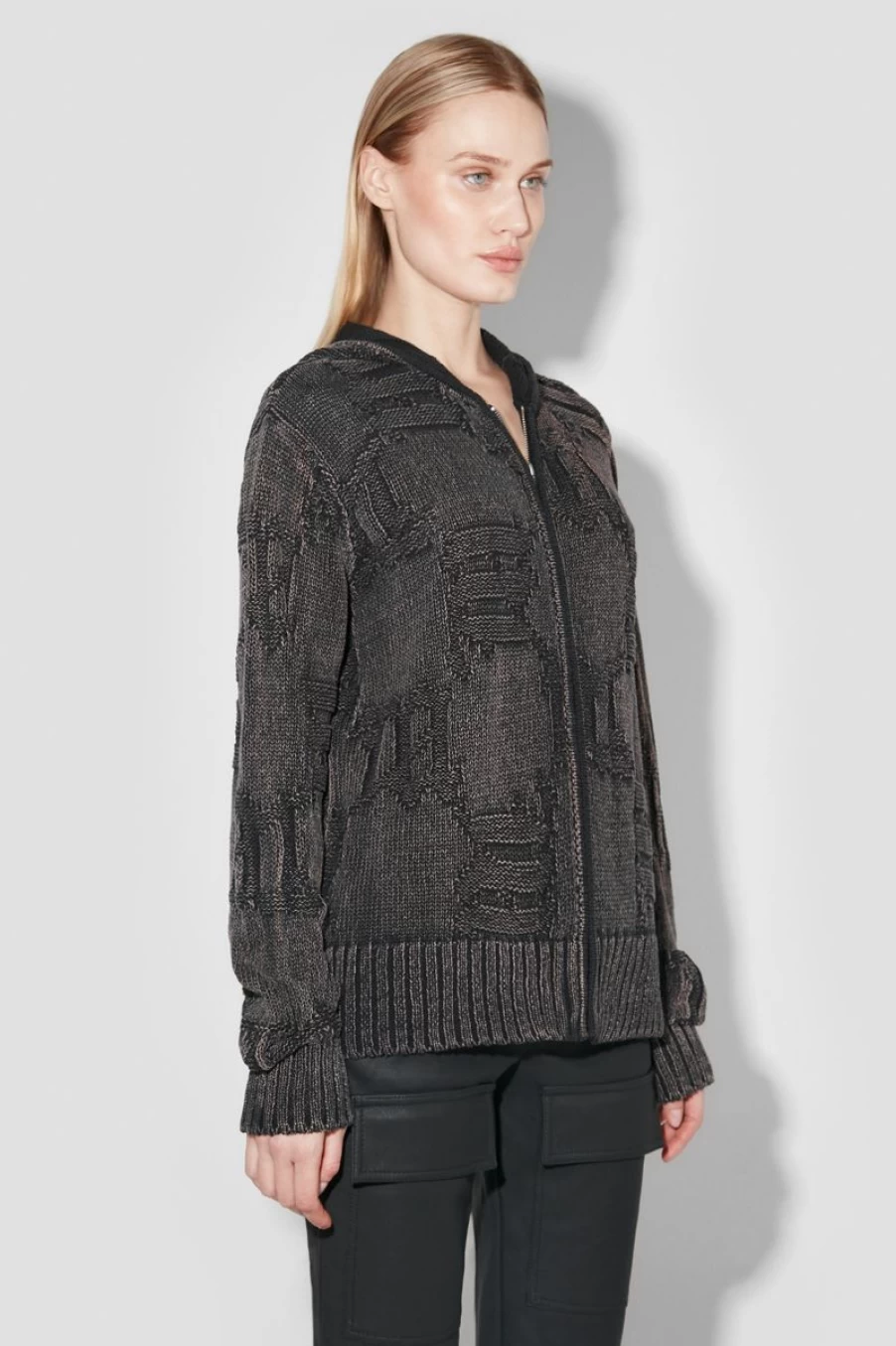 MISBHV Monogram Knitted Hoodie Black Wholesale