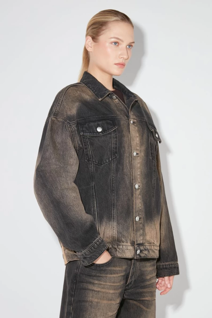 MISBHV 2000 Denim Trucker Jacket Black/Brown Wholesale