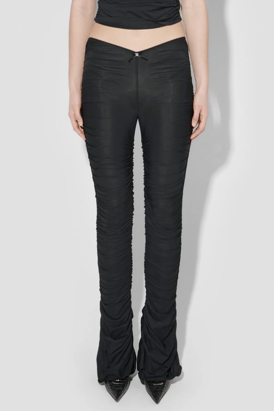 MISBHV Godet Ruched Trousers Black New