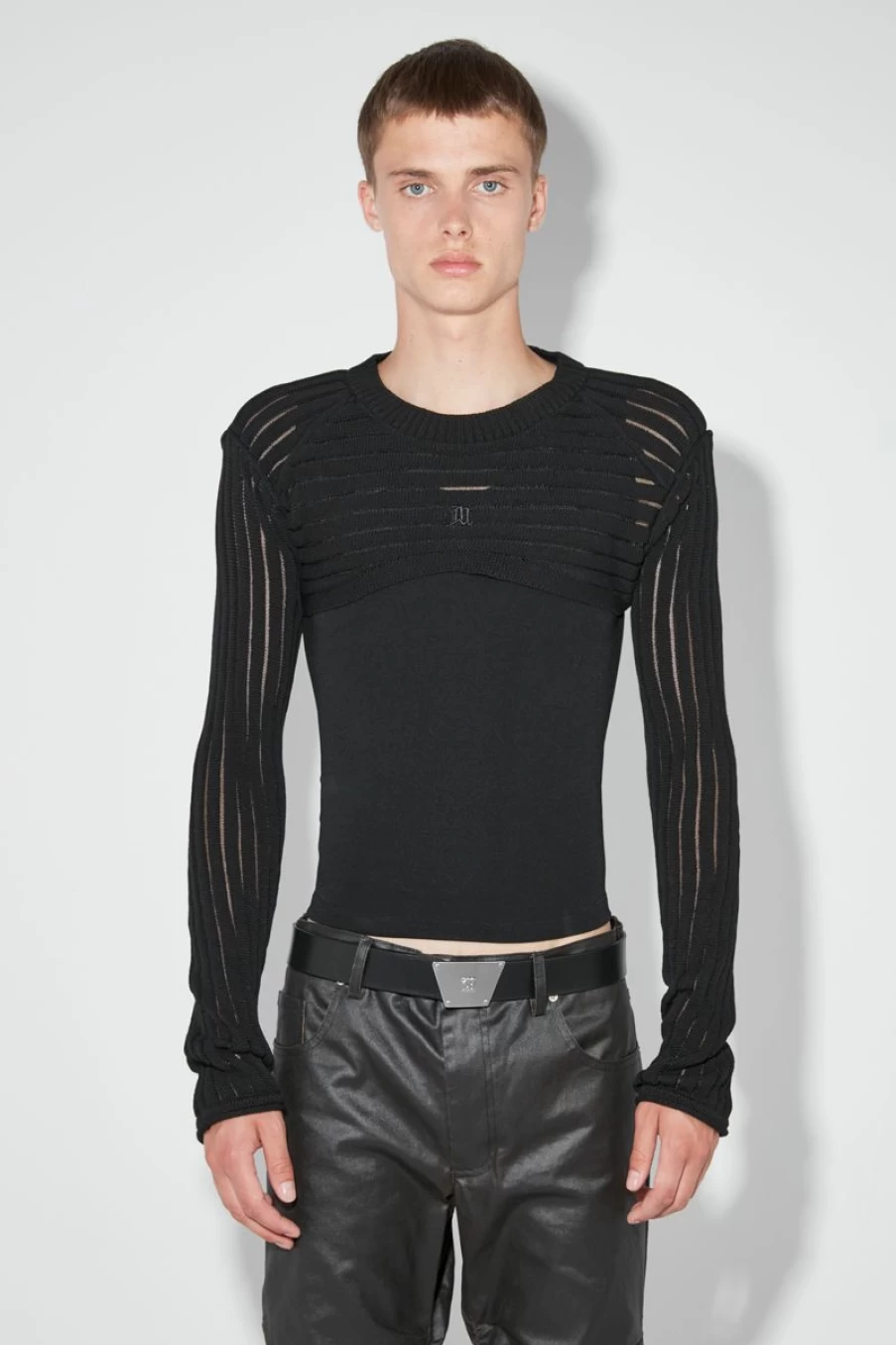 MISBHV Monofilament Pinstripe Shrug Black New