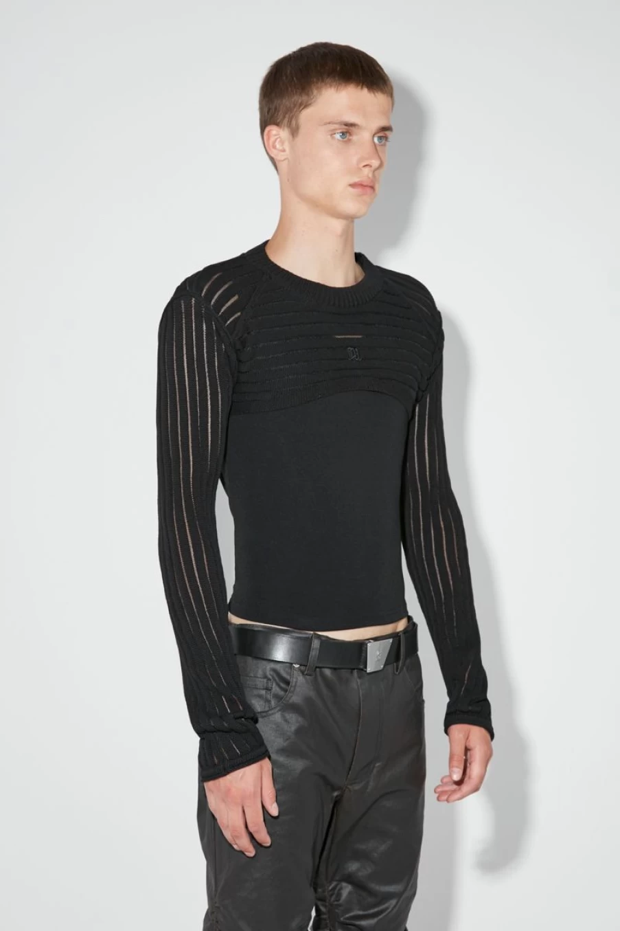 MISBHV Monofilament Pinstripe Shrug Black New